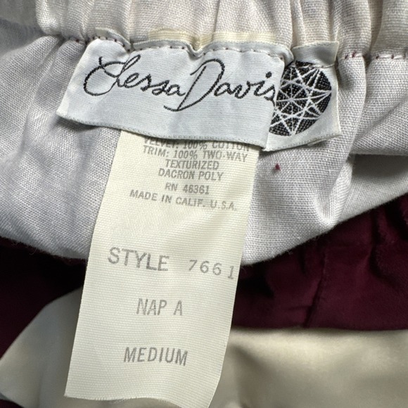 Vintage 70s Chessa Davis Maxi Skirt Medium Aline Velvet Bohemian Tie Belt - Picture 15 of 16